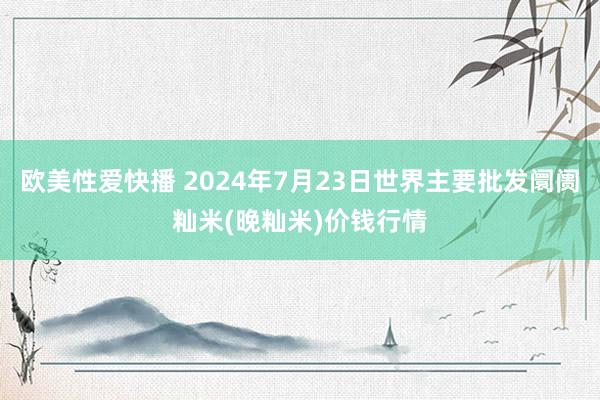 欧美性爱快播 2024年7月23日世界主要批发阛阓籼米(晚籼米)价钱行情