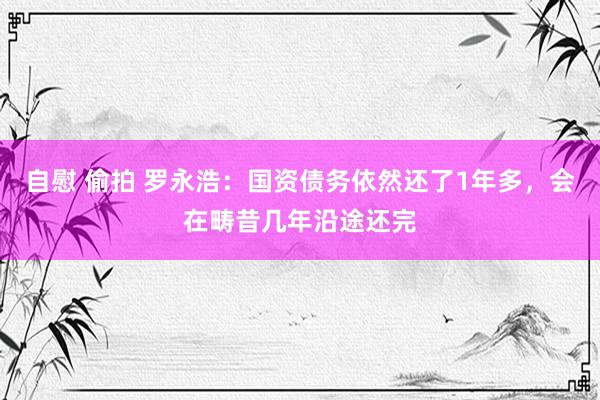 自慰 偷拍 罗永浩：国资债务依然还了1年多，会在畴昔几年沿途还完